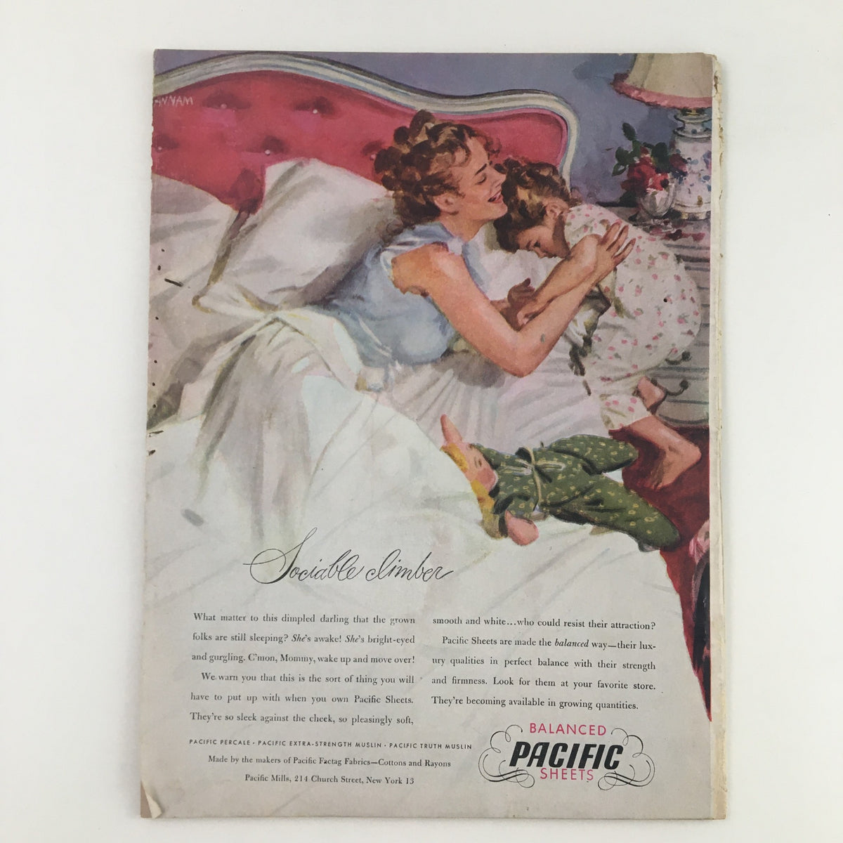 Cover page of the Woman's Day Magazine September 1946, depicting a charming scene of a mother and child, emphasizing the vintage artwork and themes of family.