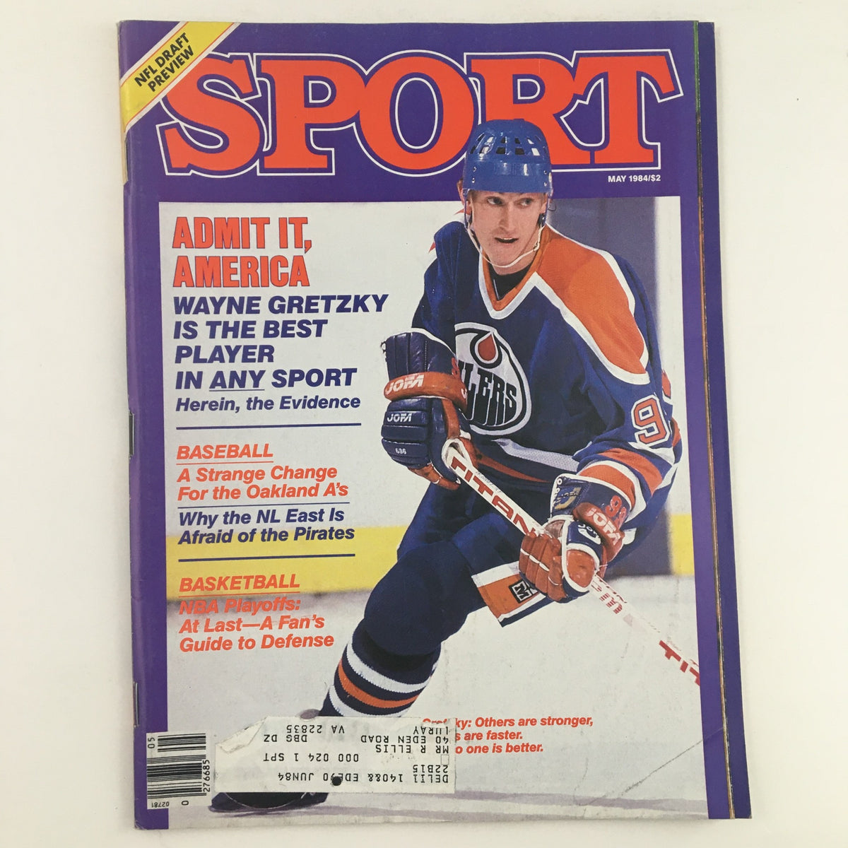 Sport Magazine May 1984 Vol 75 No. 5 featuring Wayne Gretzky on the cover, highlighting him as the best player in any sport. Cover includes articles on hockey and other sports.