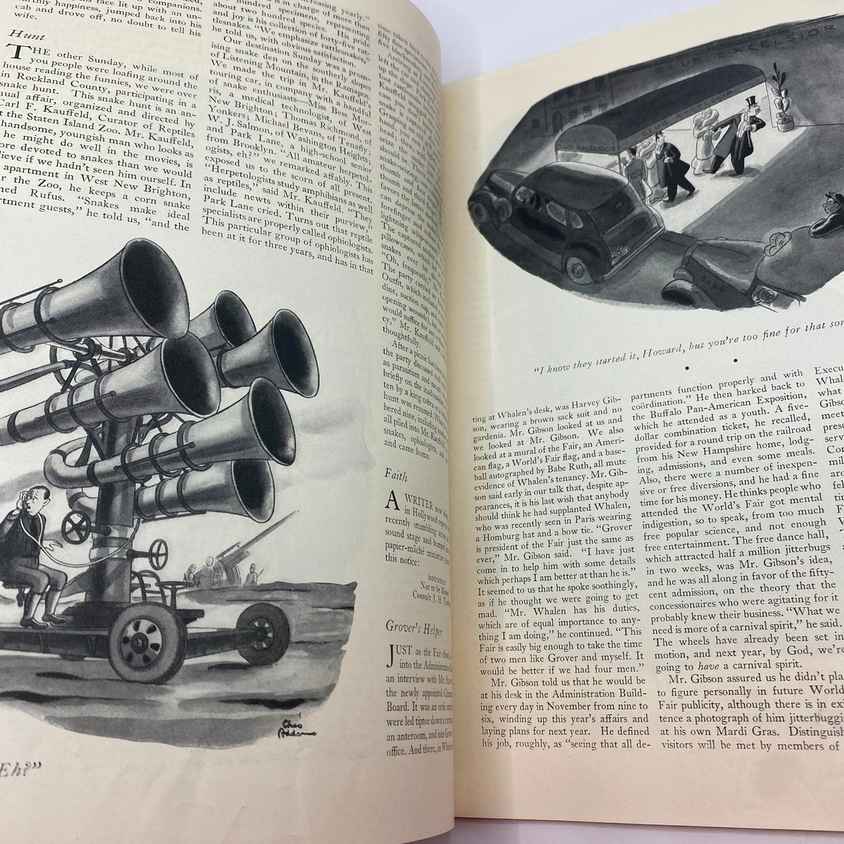 Illustrated page from The New Yorker magazine, showing humor and character drawings from the November 4, 1939 issue.