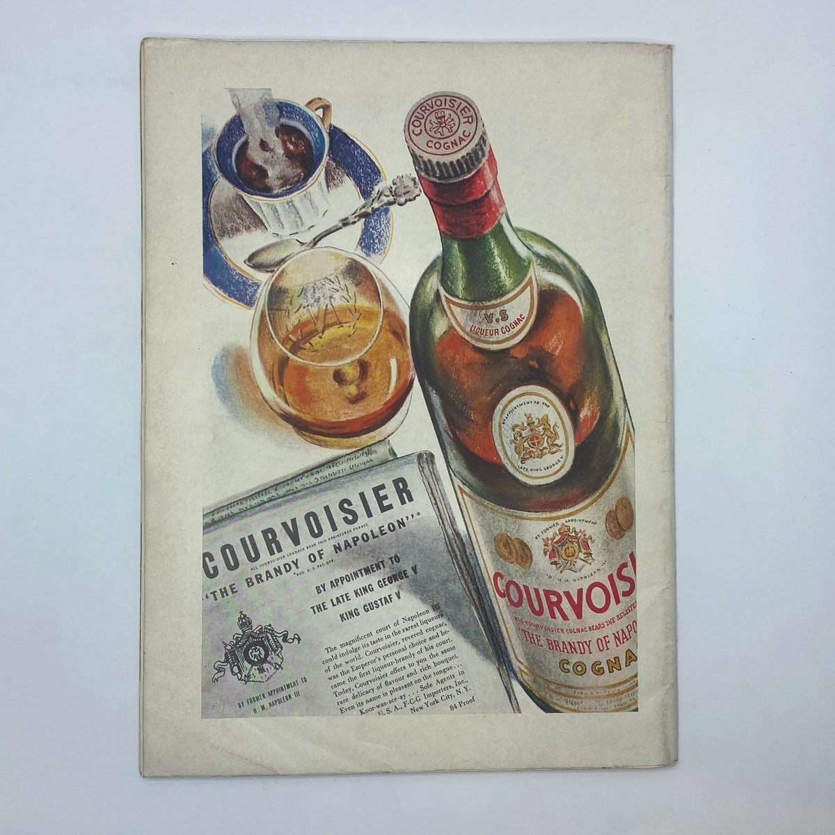 Cover page of The New Yorker Complete Magazine March 9, 1940, featuring an illustration of Courvoisier cognac and a coffee cup.