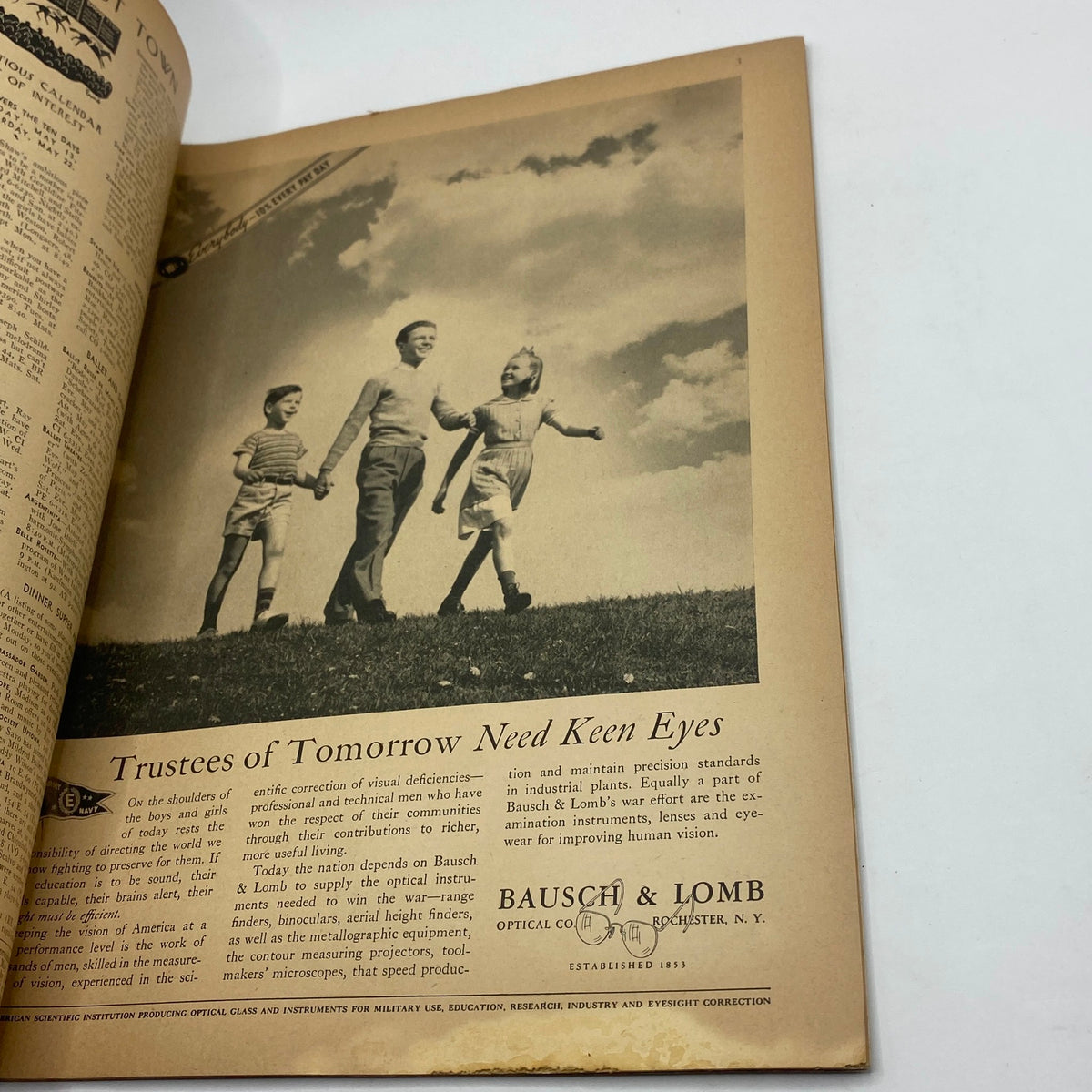 The New Yorker Complete Magazine May 15, 1943 page showcasing children walking outdoors, emphasizing nostalgia and classic illustrations.