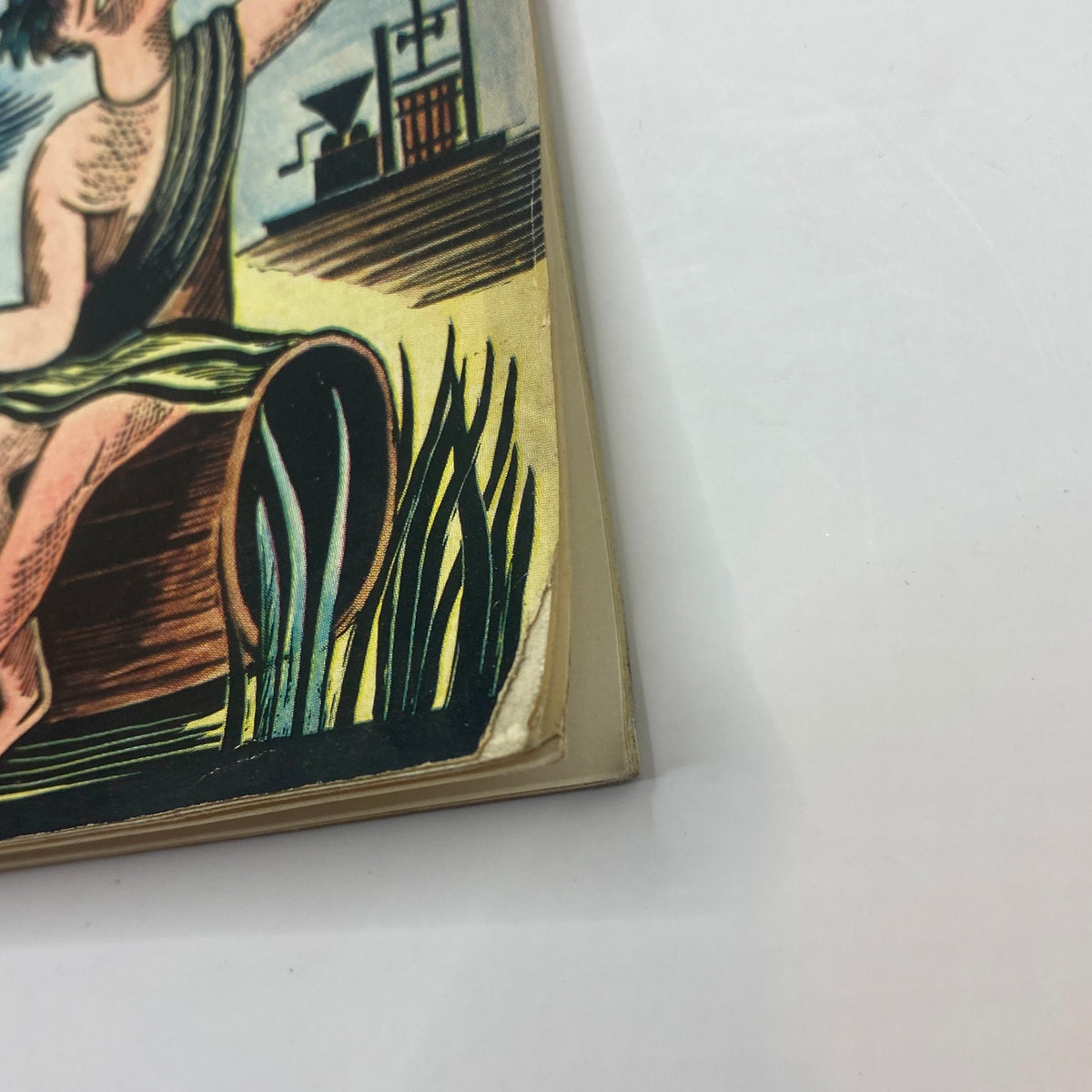 The New Yorker Complete Magazine January 4, 1941 - Ilonka Karasz Cover detail showing the edge of the magazine's cover with colorful artwork.