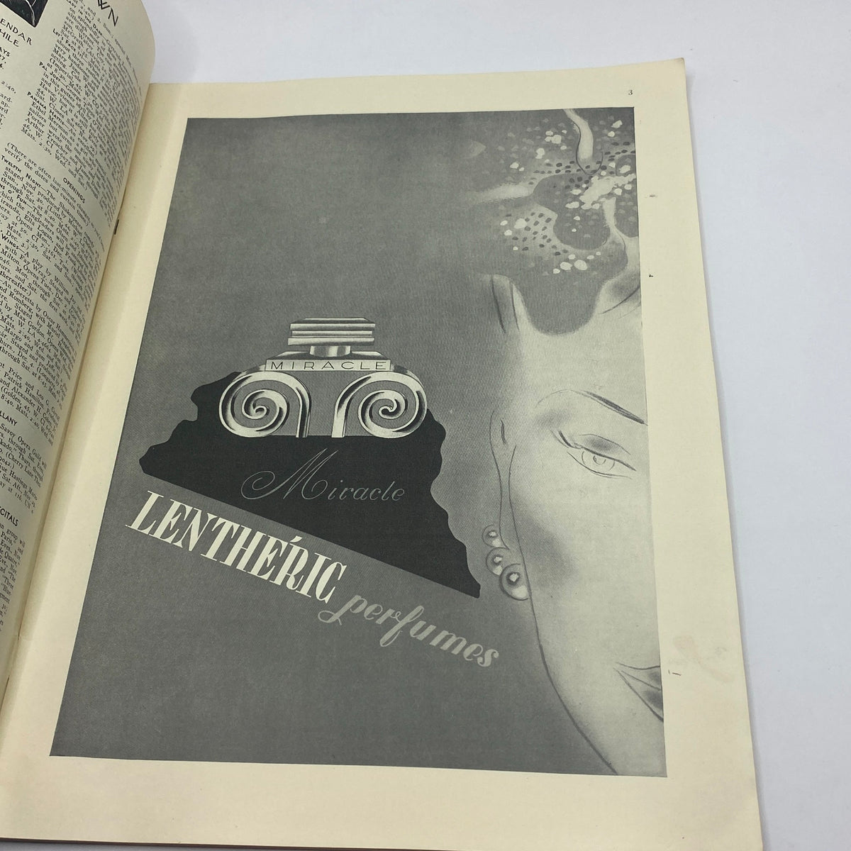 Inside page of The New Yorker Complete Magazine November 29, 1941 featuring an advertisement for Lentheric perfumes with a vintage illustration.