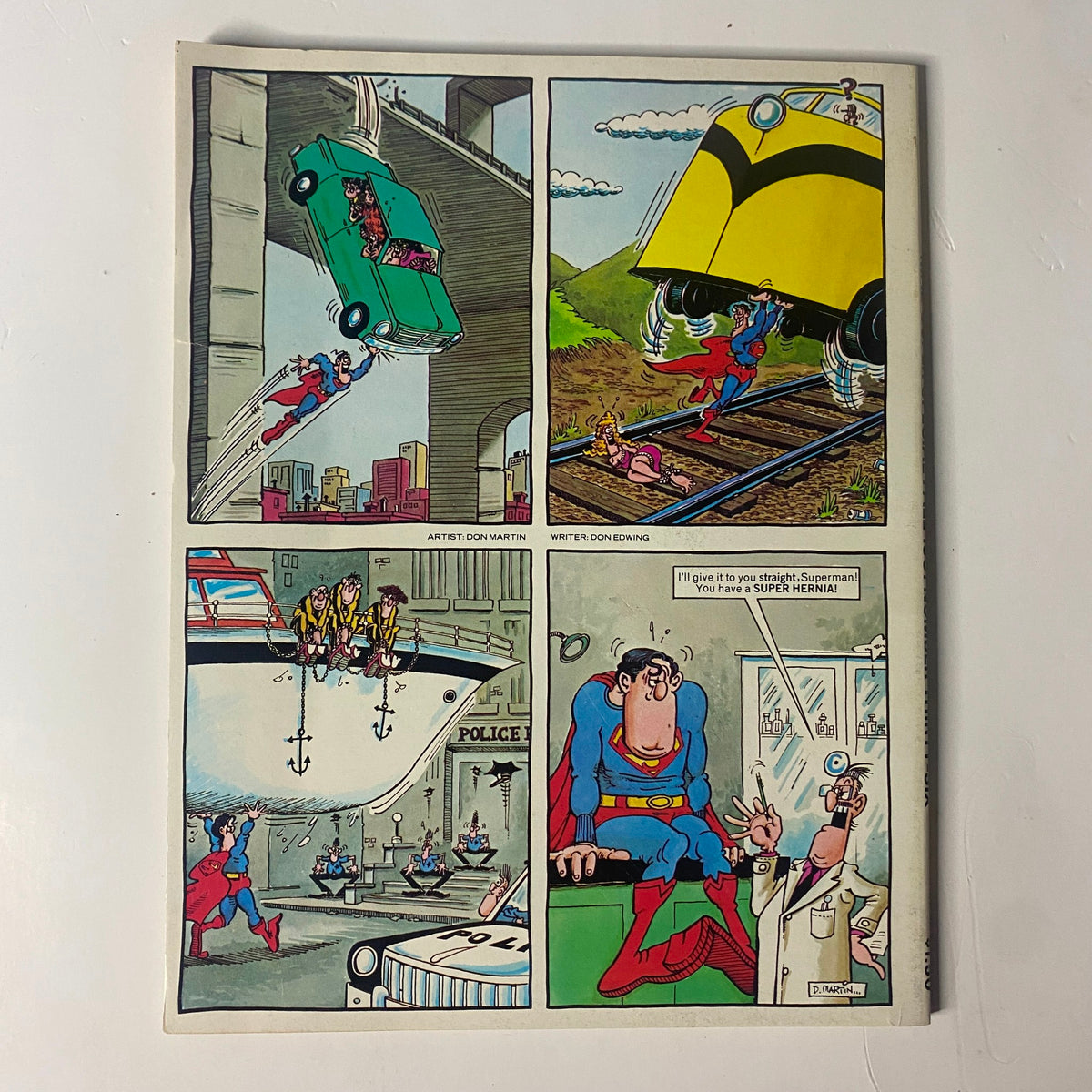 Comic illustration from Mad Magazine Fall 1981 No. 36 Super Special The Comics, featuring humorous scenes with characters akin to superheroes and whimsical situations typical of Mad's satirical style.