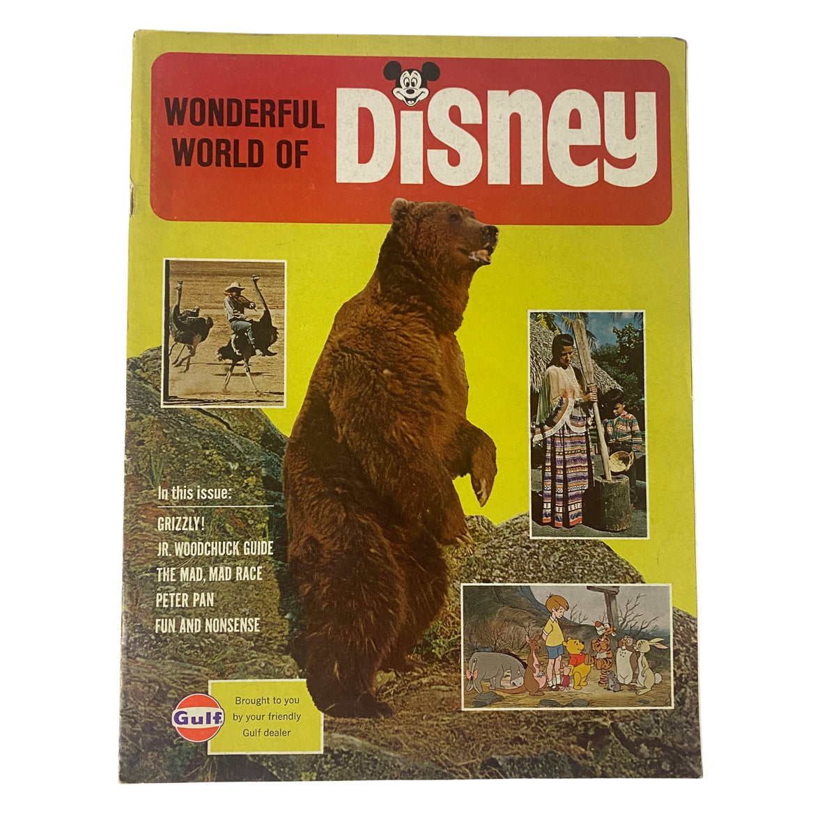 Cover of Wonderful World of Disney Magazine 1969 No. 2 featuring a Grizzly bear, showcasing Disney characters and natural scenes.