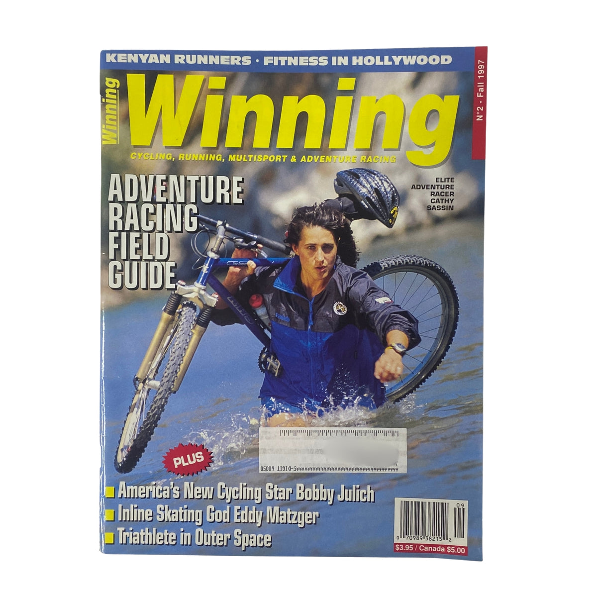 Winning Bicycle Racing Illustrated Fall 1997 No. 2 featuring Cathy Sassin on the cover, showcasing adventure racing and cycling highlights.