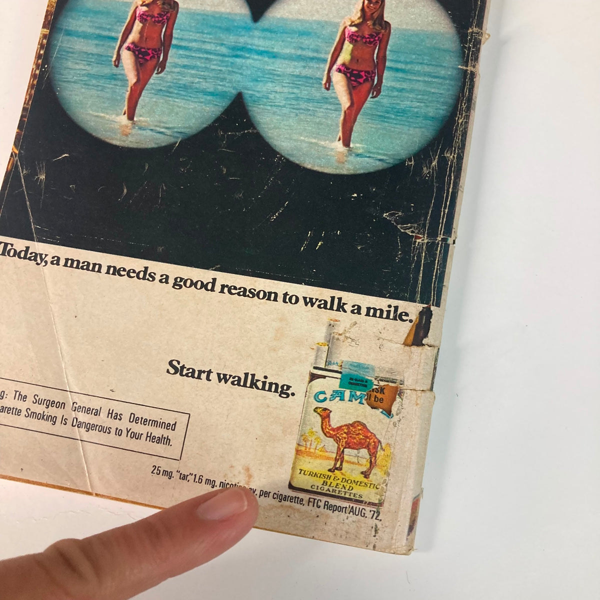 Back cover of the TV Guide Magazine from March 31, 1973, issue number 544, featuring an advertisement for Camel cigarettes, illustrating a vintage style common in pop culture.
