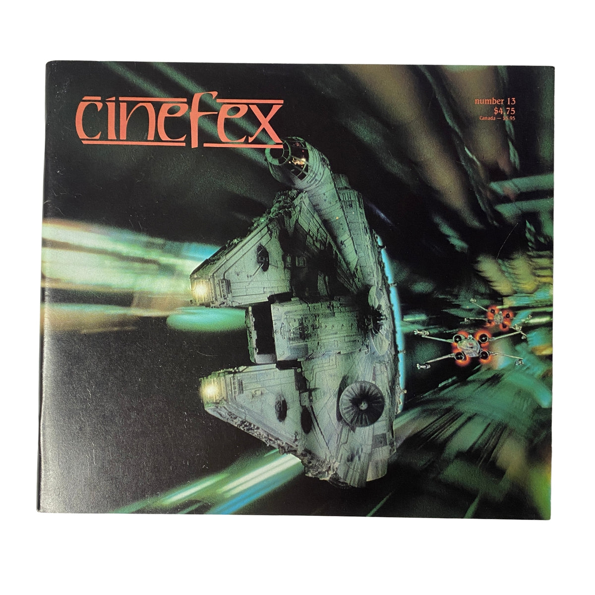 Cinefex Magazine July 1983 No. 13 featuring the Millennium Falcon racing through the Death Star, showcasing the visual effects of Return of the Jedi.