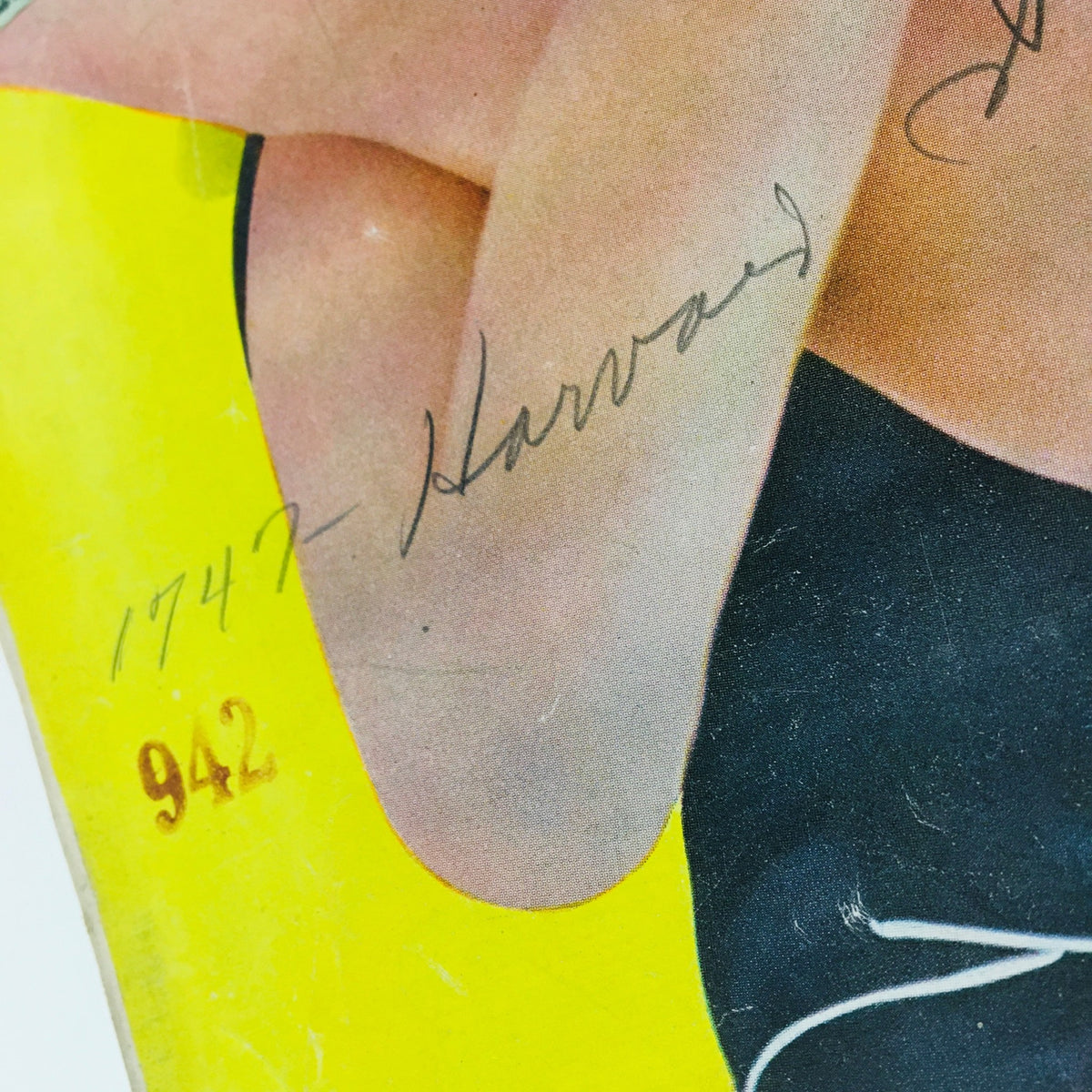 Close-up view of the Woman's Home Companion August 1954 magazine cover showing a vintage photograph and handwritten note, capturing the essence of mid-20th century American life.