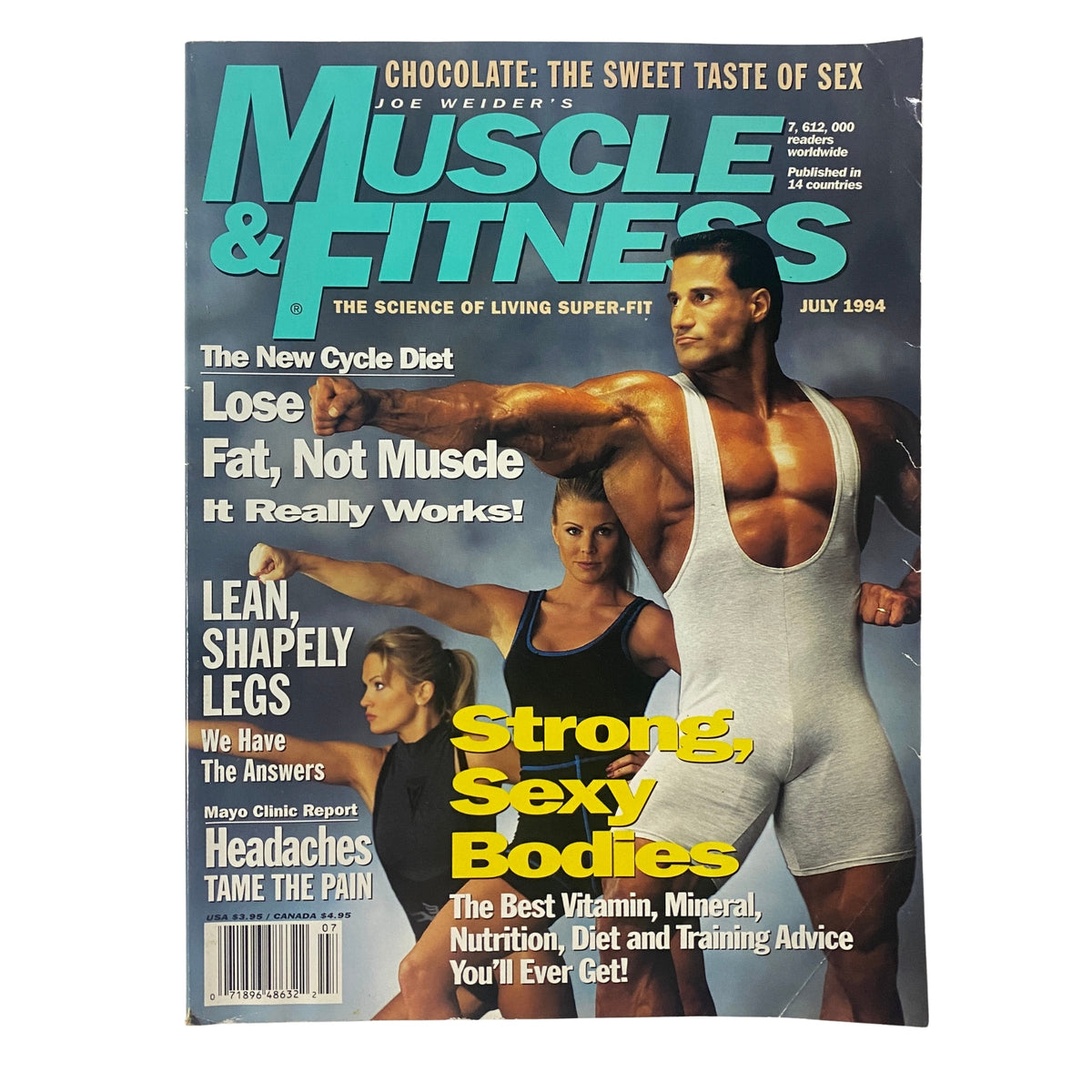 Cover of Muscle & Fitness Magazine July 1994 featuring Mike Matarazzo, highlighting fitness themes such as losing fat, gaining muscle, and promoting a healthy lifestyle.