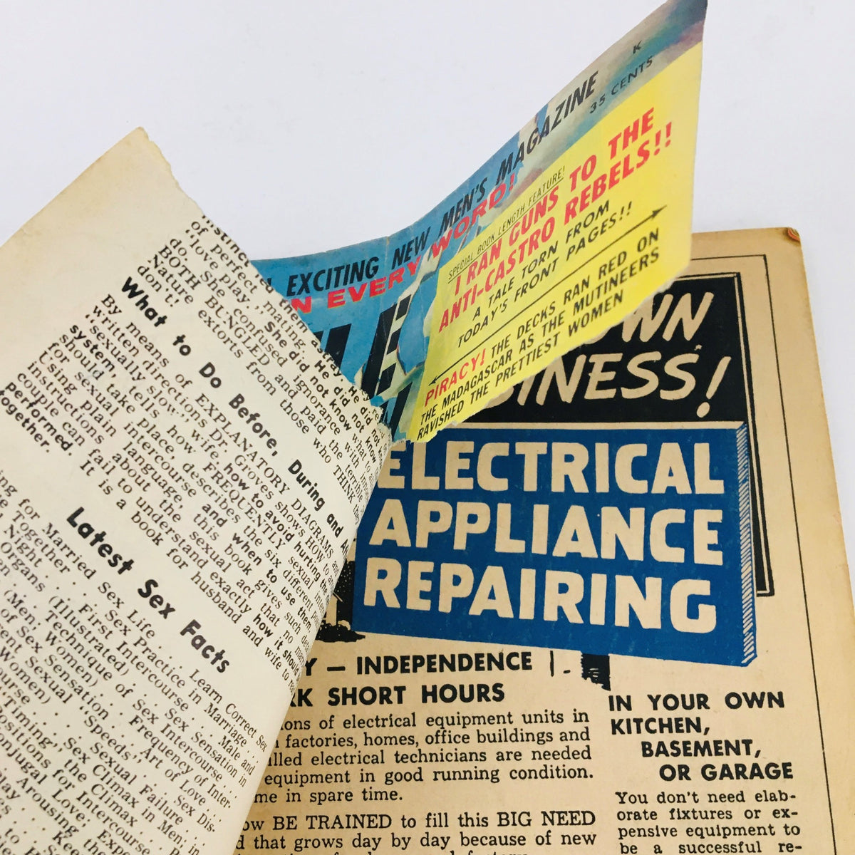 Interior page of Battle Station Magazine November 1961 featuring an article about electrical appliance repairing.