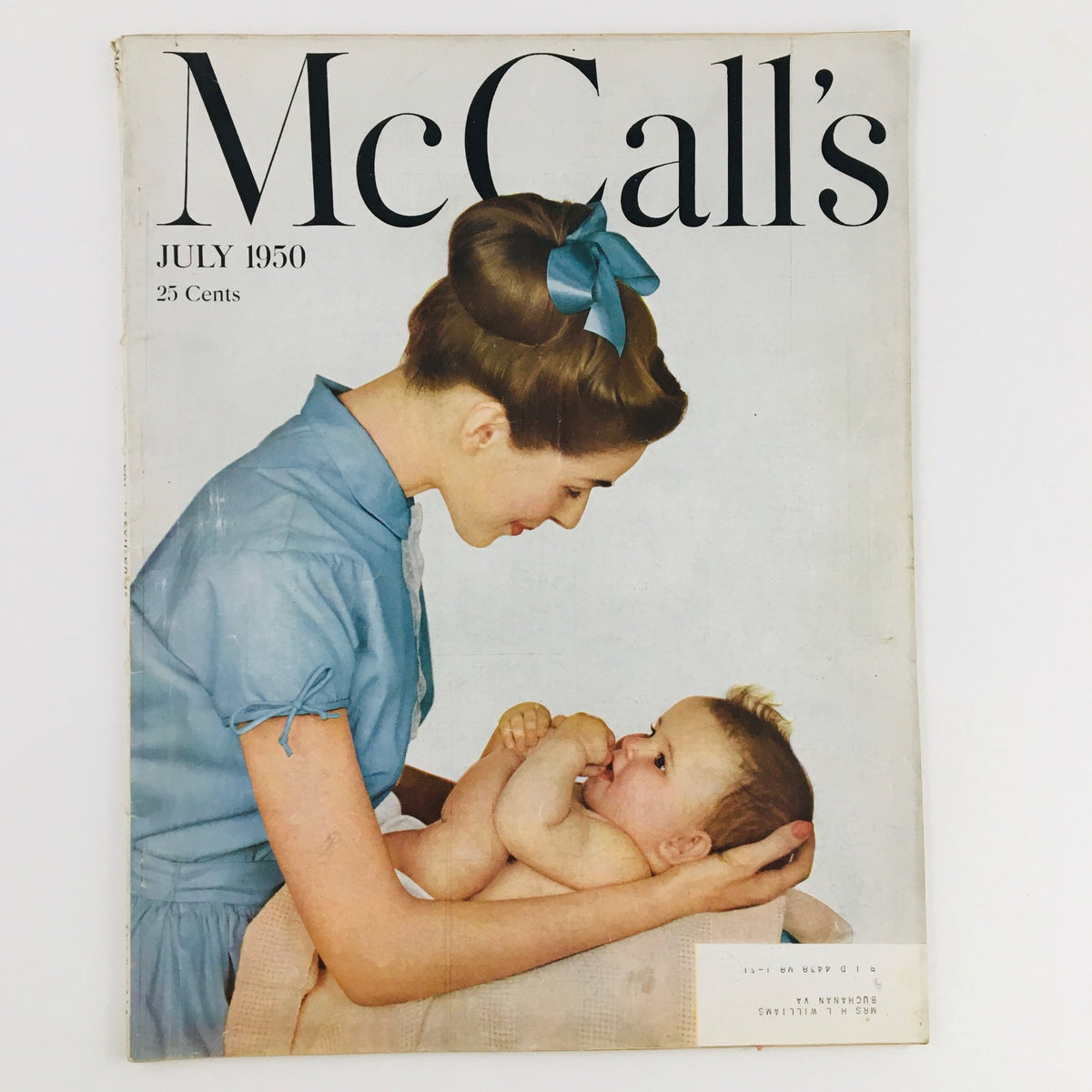 Cover photograph of VTG McCall's Magazine July 1950 featuring Tana Hoban-Guillumette, showcasing mid-20th century American style.