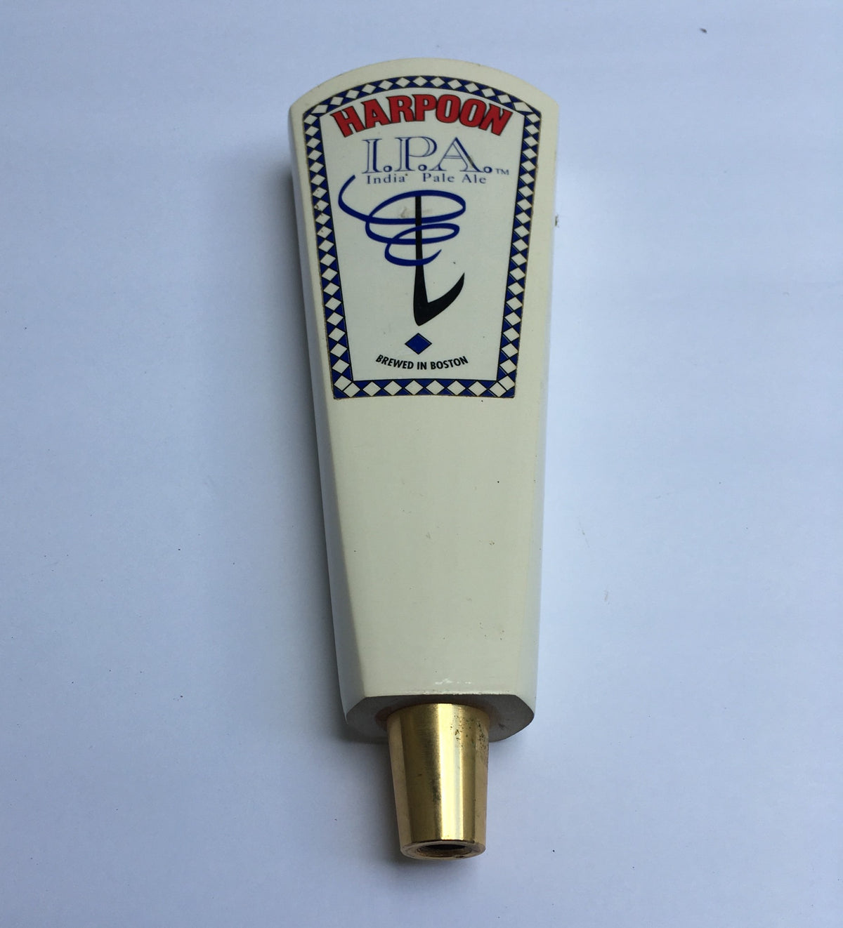 Vintage Harpoon IPA Indian Pale Ale 8½" Beer Tap Handle displayed on a white background.