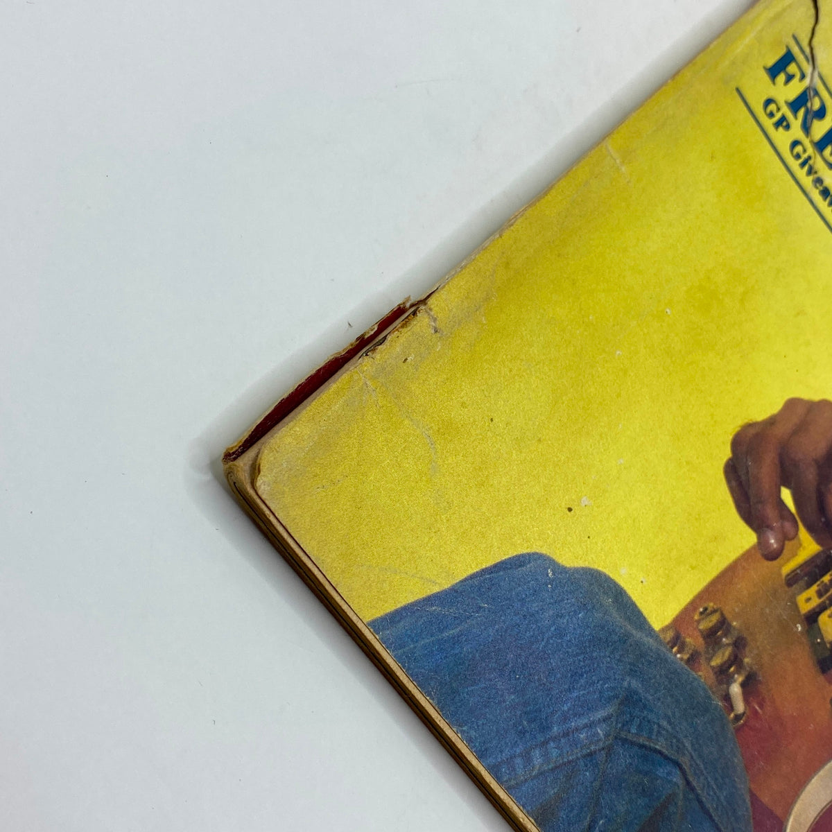 Side view of the cover of Guitar Player Magazine June 1977, emphasizing the magazine's wear and tear, which adds to its vintage charm.