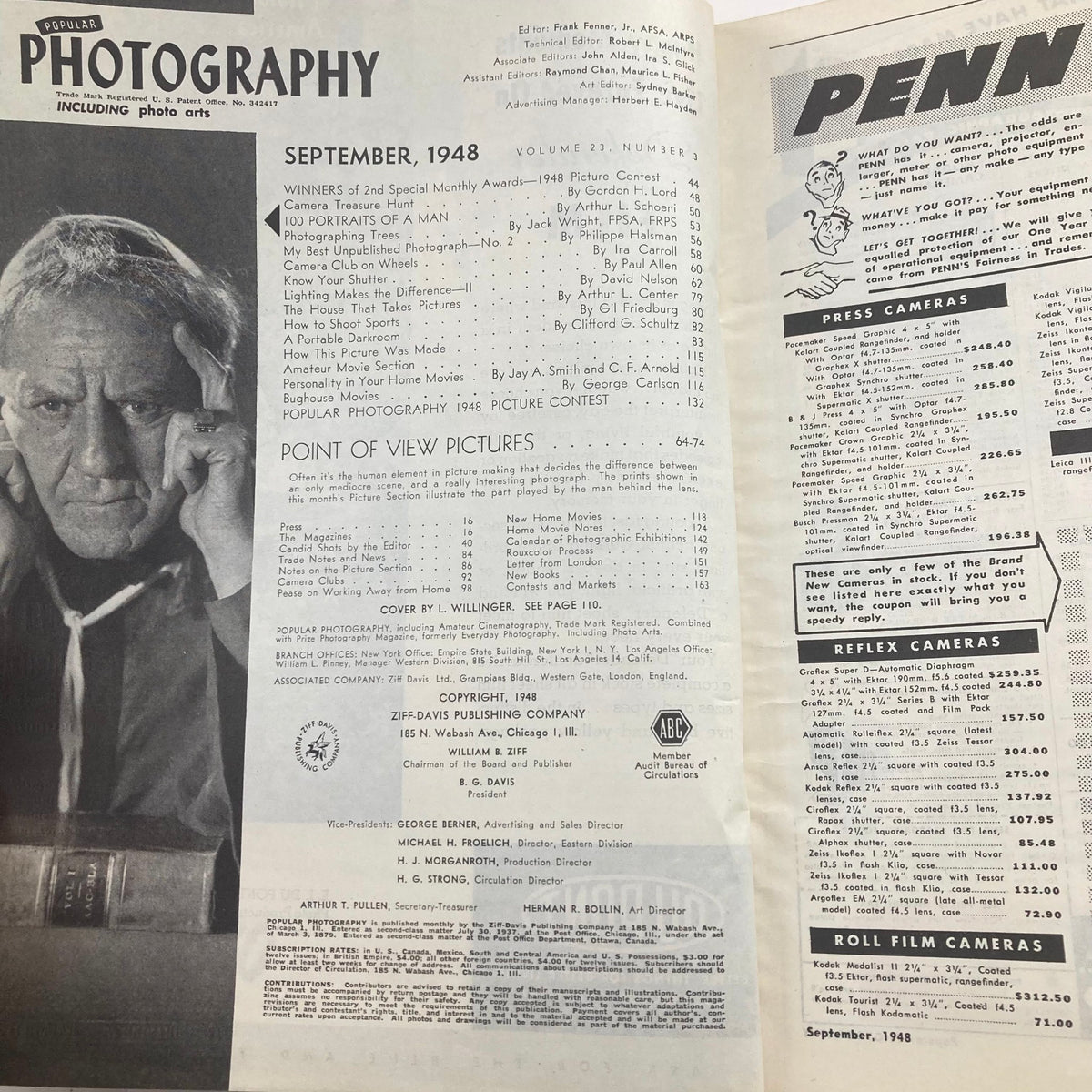 Vintage Popular Photography Magazine September 1948 Camera Treasure Hunt VG No Label