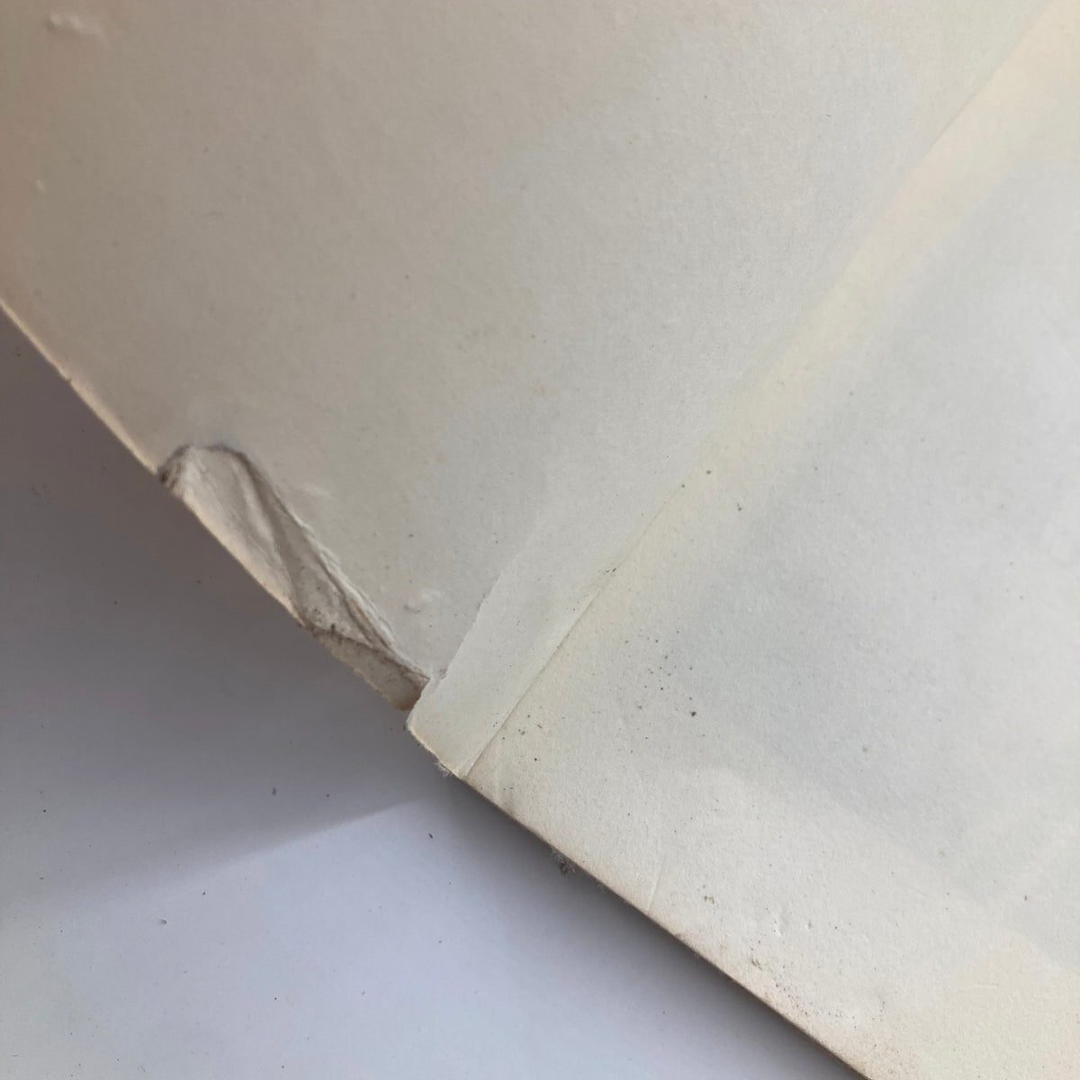 Interior page of '1964 The Shining Moments: The Words and Moods of John F. Kennedy' showing wear at the corner, emphasizing the book's vintage condition.