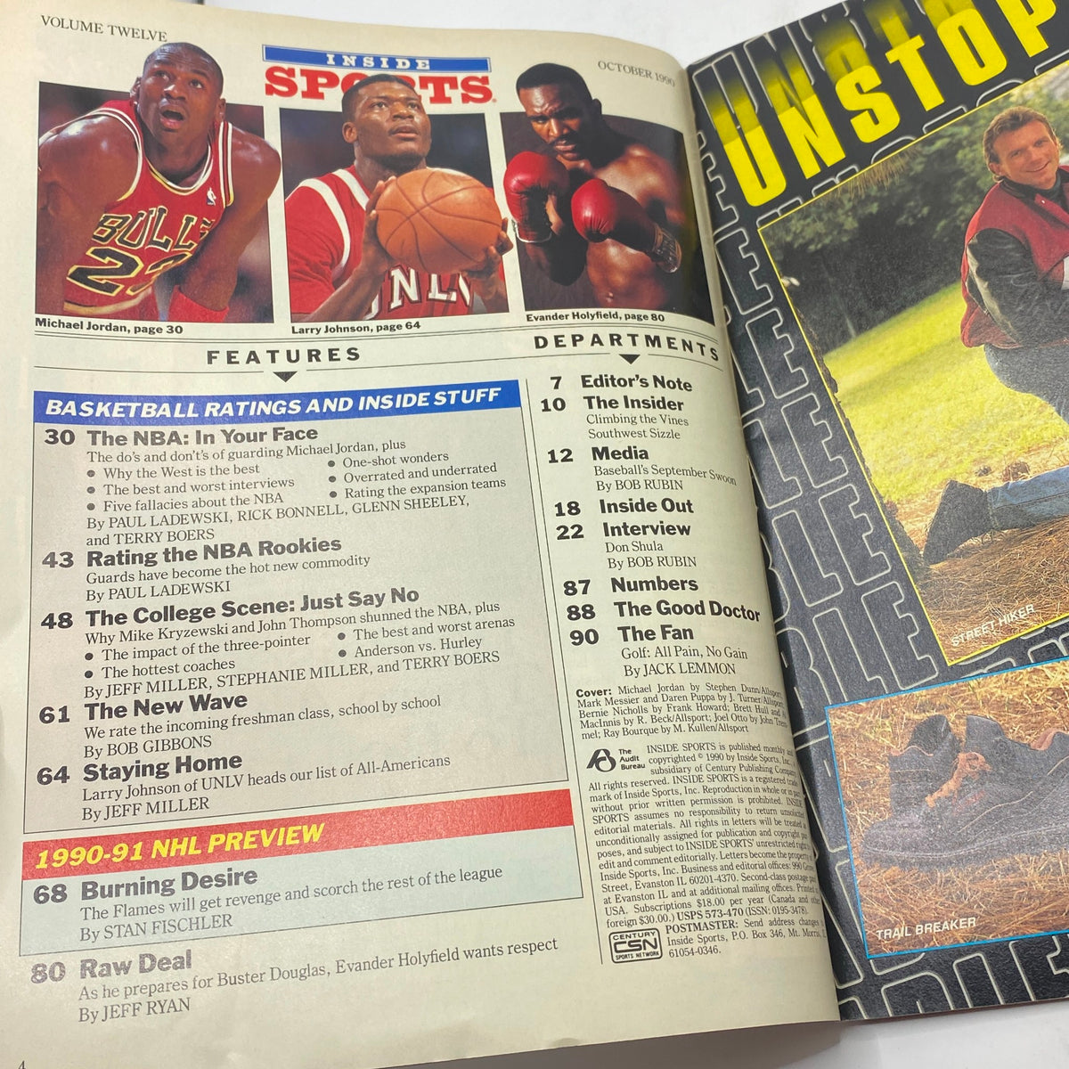 Inside Sports Magazine October 1990 Michael Jordan Orlando Woolridge No Label VG