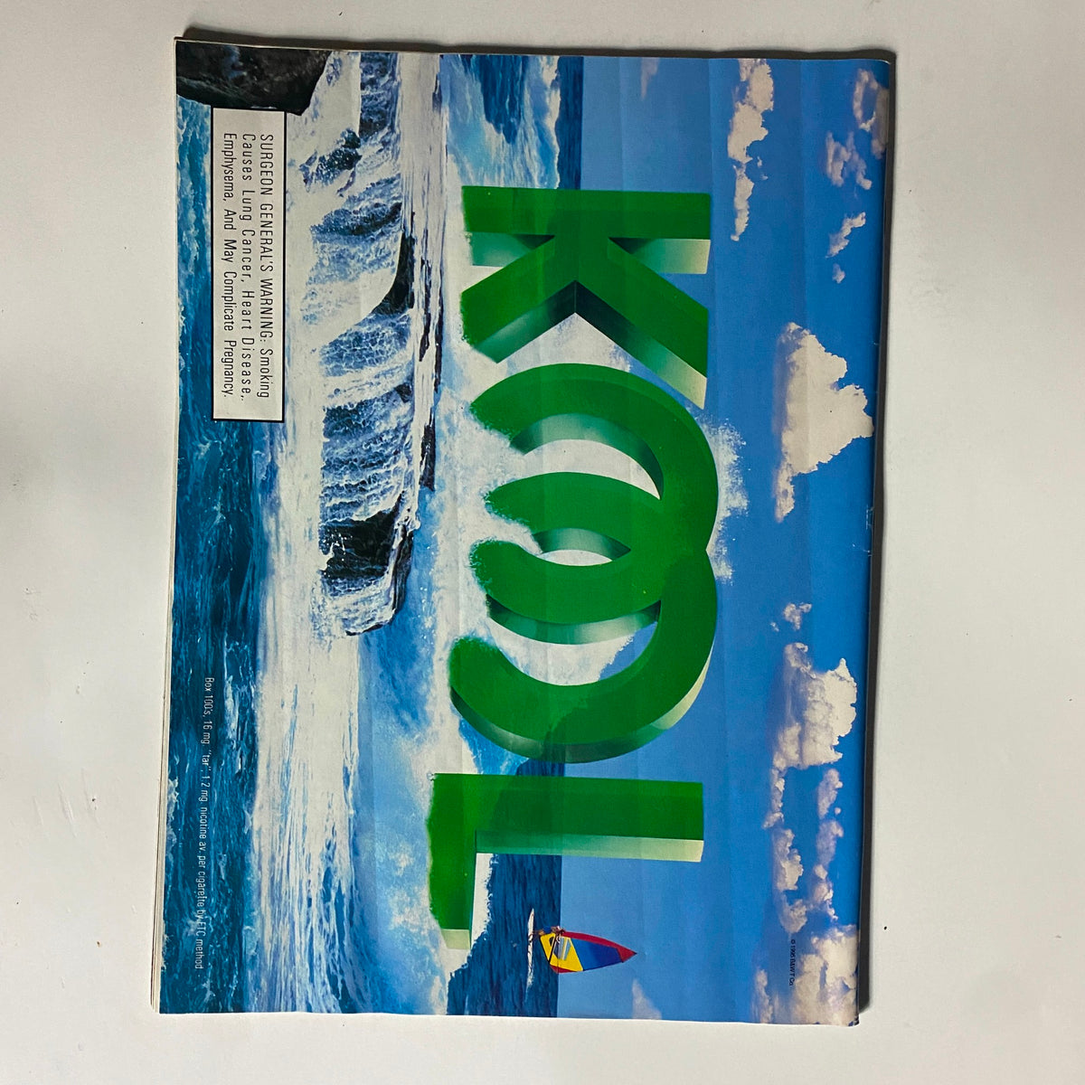 Ad page from Today's Black Woman Magazine, October 1996 showcasing a colorful Kool advertisement with coastal imagery.