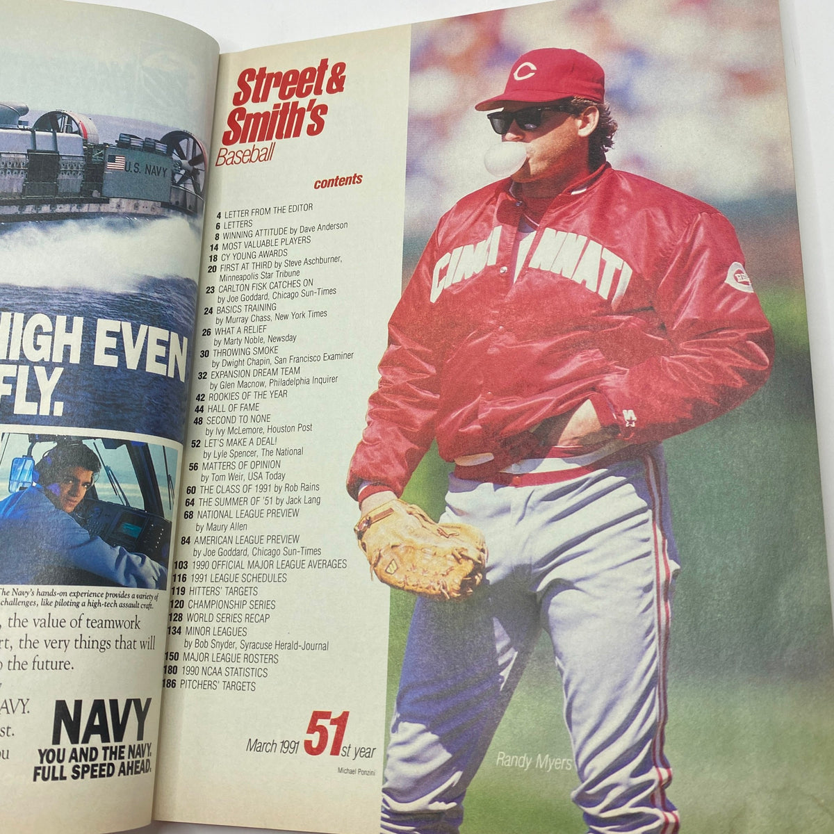 Street & Smith's Baseball Magazine 1991 Lou Piniella No Label VG