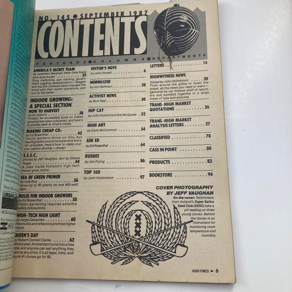 Vintage High Times Magazine September 1987 #145 Holland's High-Tech Growers No Label