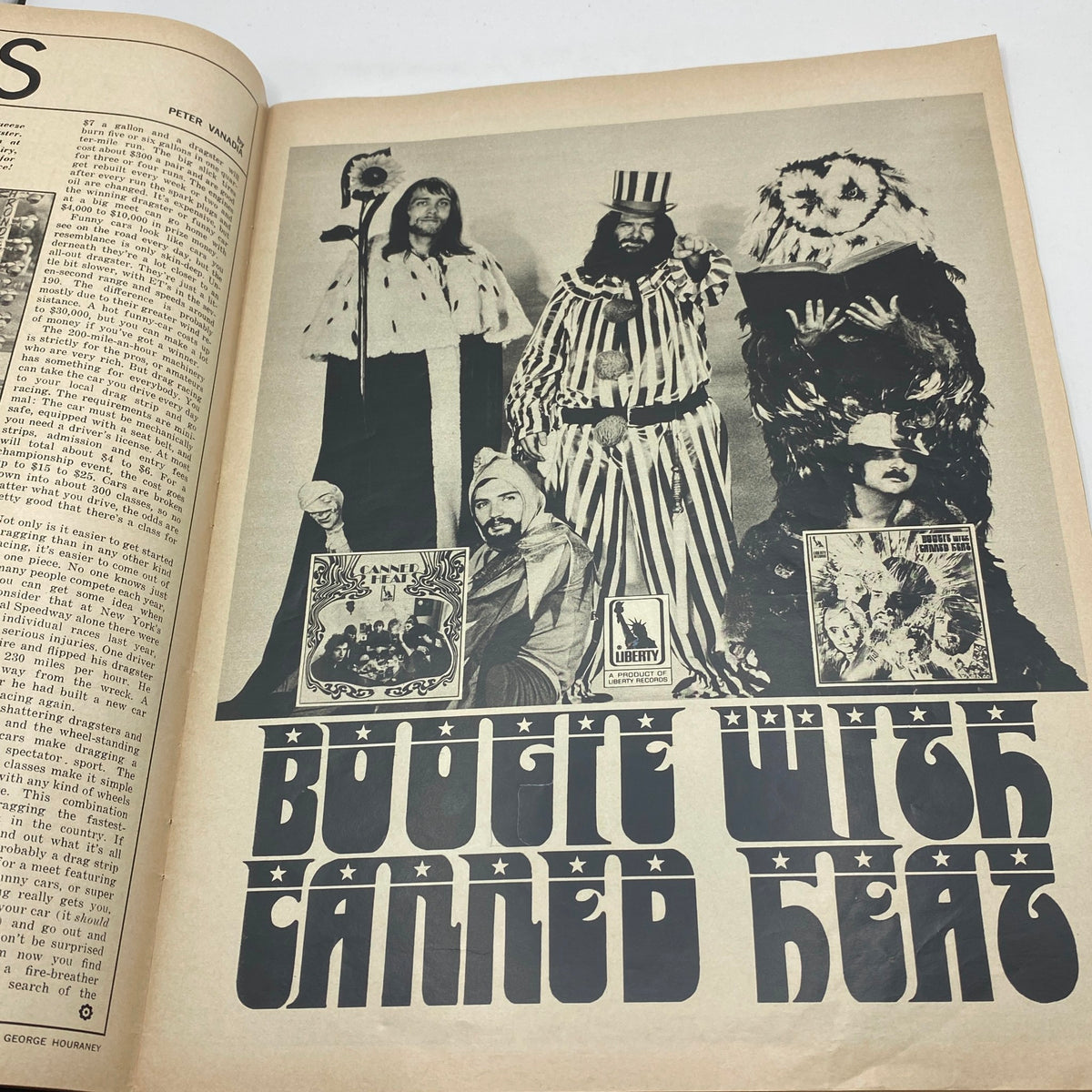 Editorial page featuring an article titled 'Boogie with Canned Heat' in VTG Eye Magazine October 1968, Volume 1, Number 8.