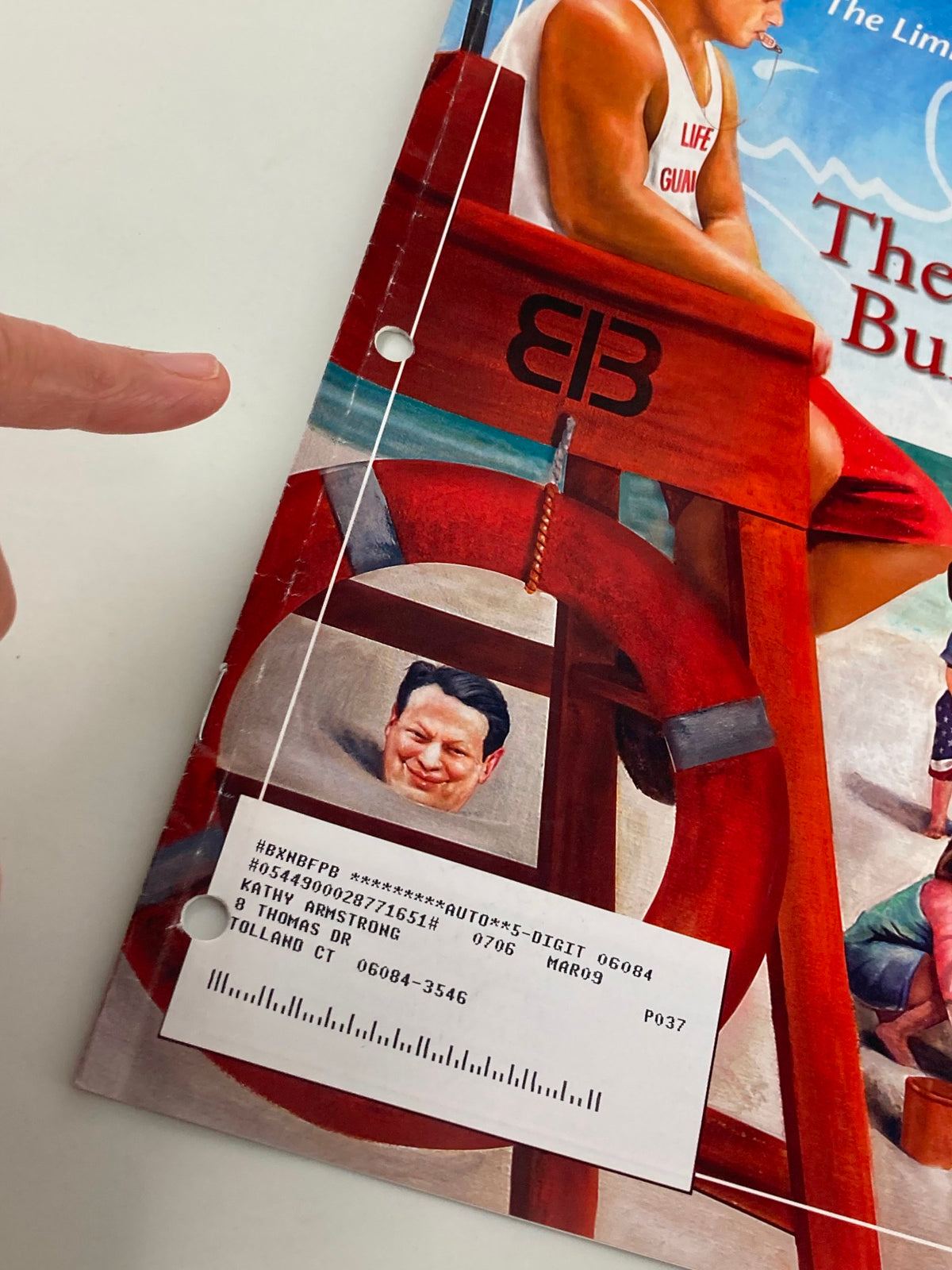 Close-up of the spine of the Rush Limbaugh Letter Newsletter Magazine June 2007, showing the original cover label and hole punch for easy storage.