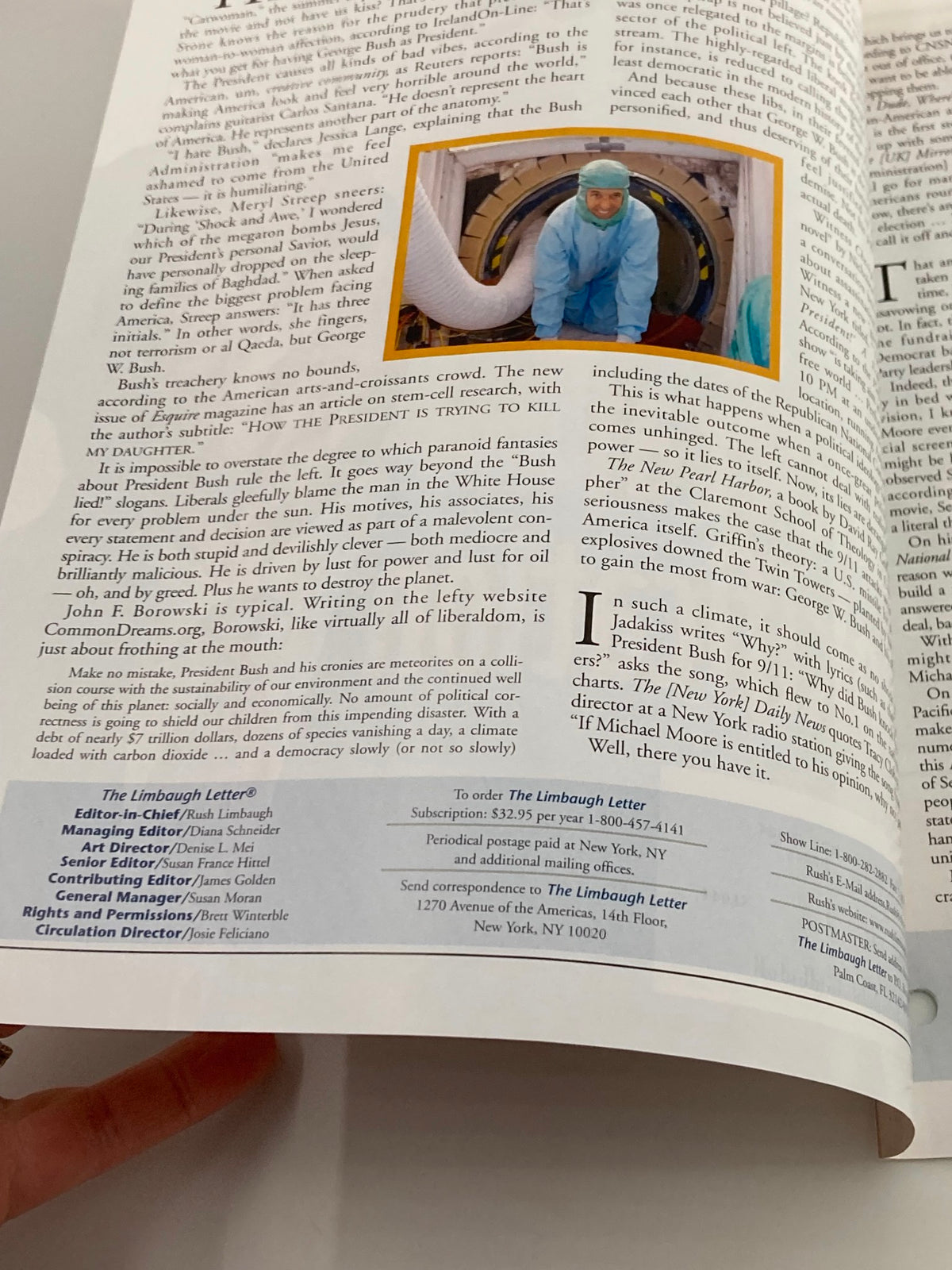 Interior page of the Rush Limbaugh Letter Newsletter Magazine August 2004 featuring political commentary and insights on public figures and issues.