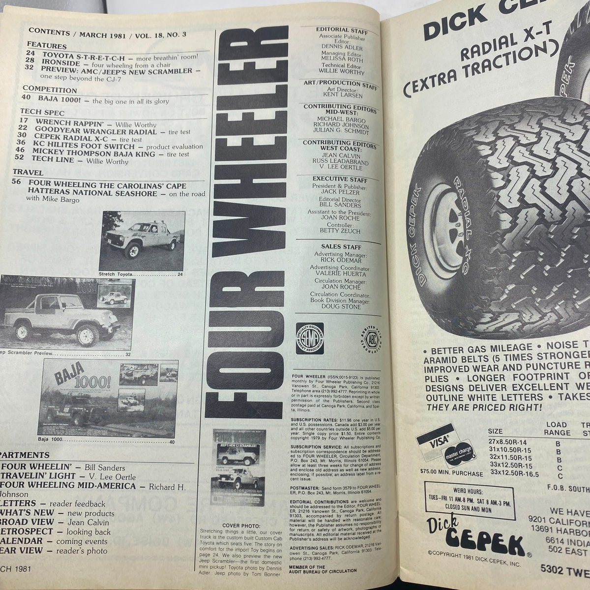 Vintage Four Wheeler Magazine March 1981 Jeep's New CJ Scrambler