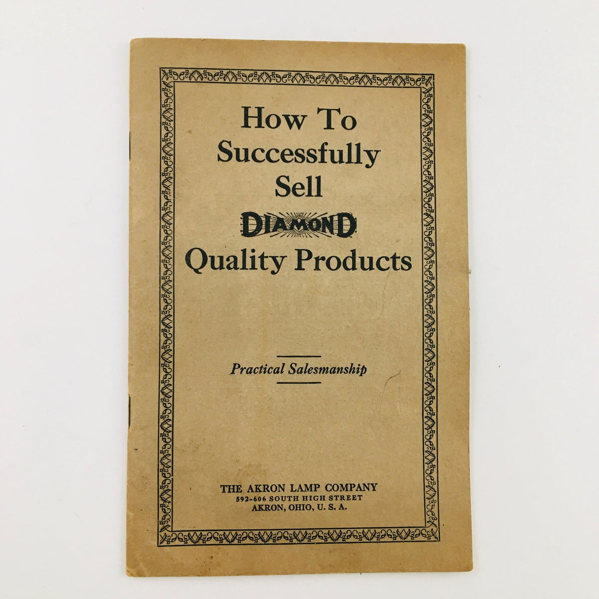 Cover of vintage magazine 'How To Successfully Sell Diamond Quality Products: Practical Salesmanship', showcasing its title and publisher information.
