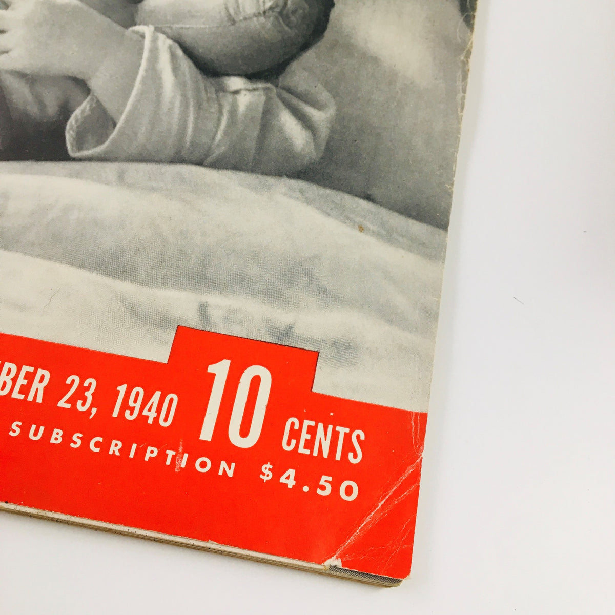 Close-up of the cover of VTG Life Magazine, September 23, 1940, highlighting the publication date and price alongside the image of an air-raid victim.