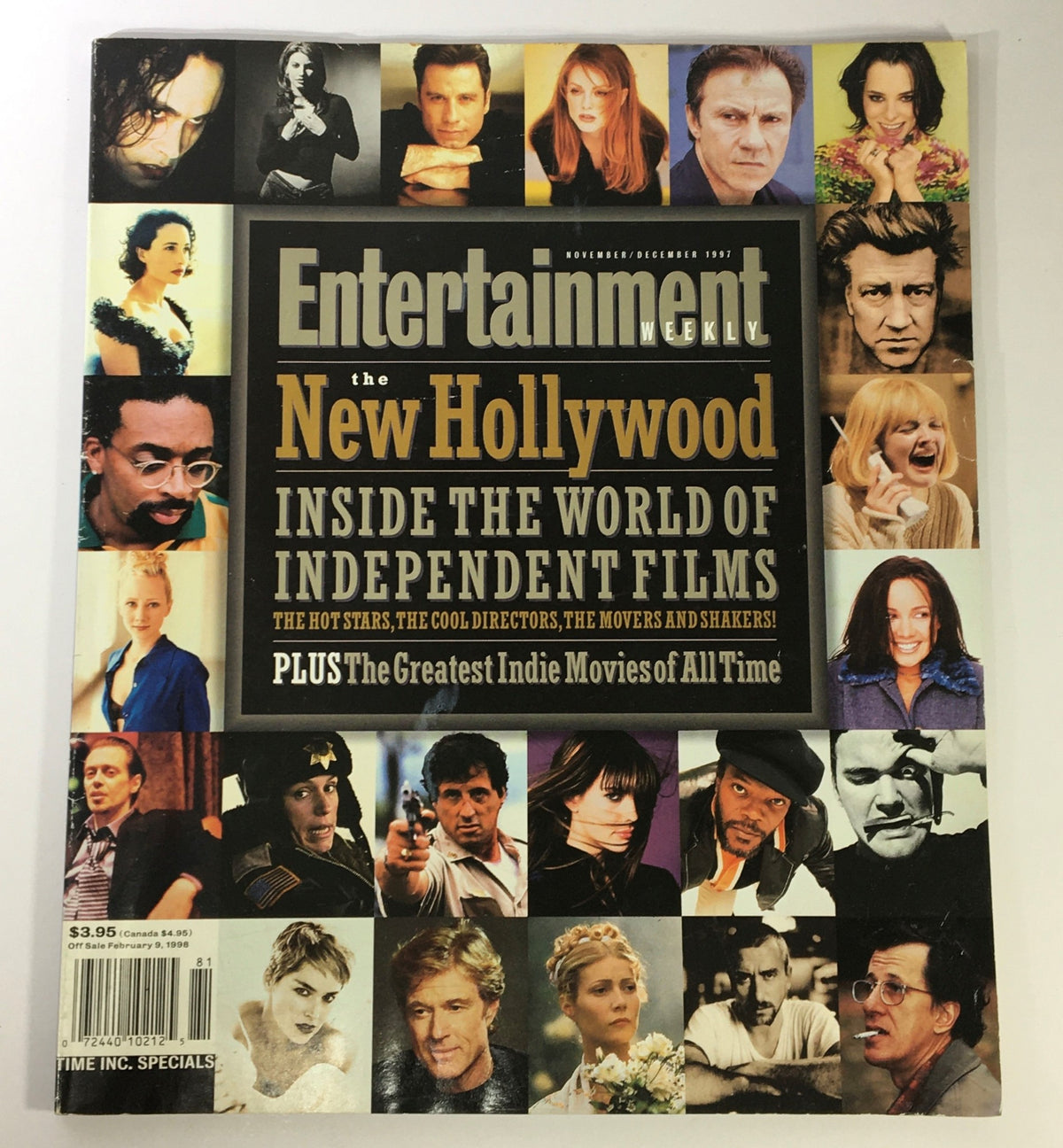Vintage Entertainment Weekly magazine November December 1991 featuring Samuel L. Jackson on the cover, showcasing a collection of cultural icons from the early '90s.