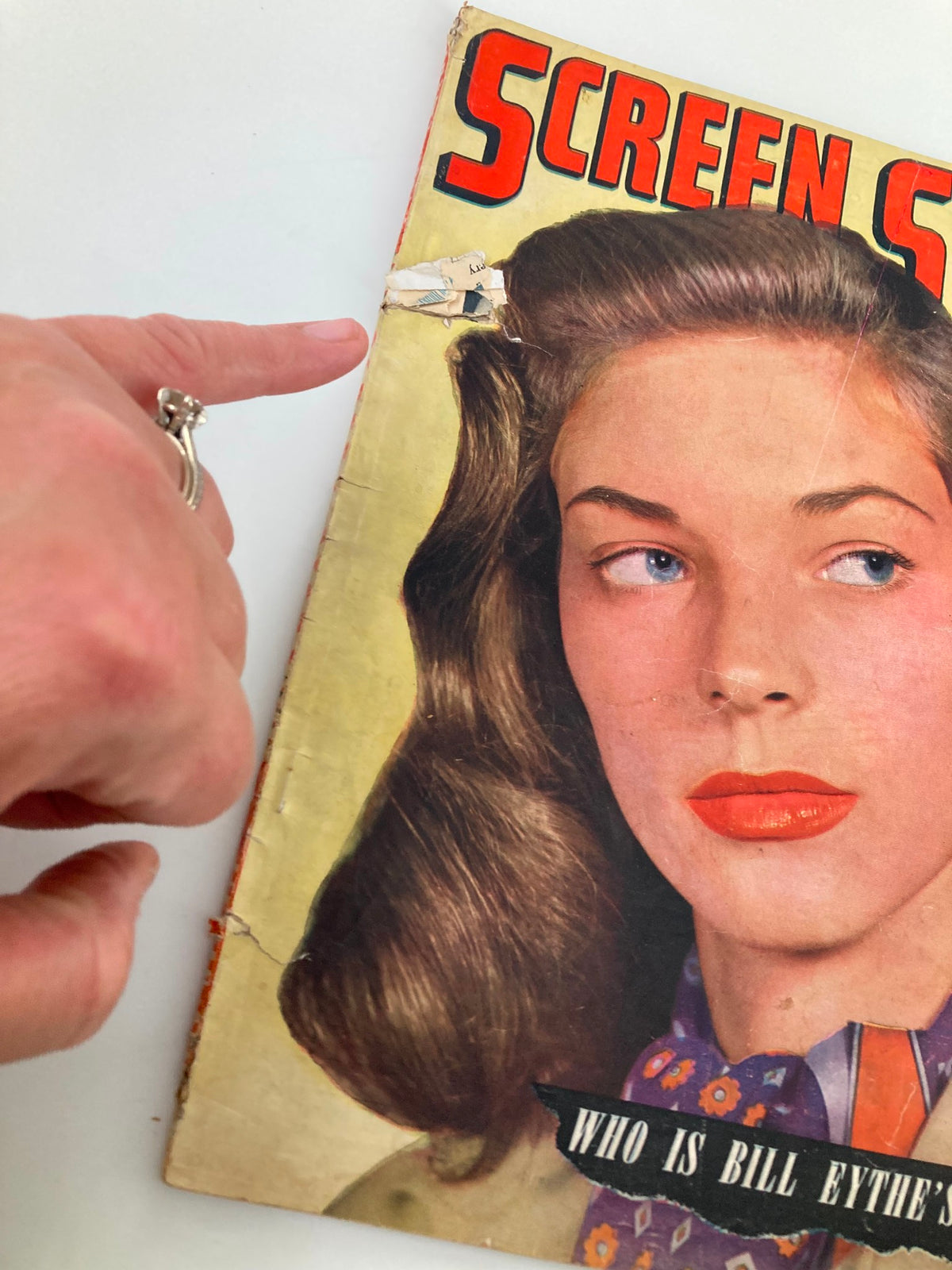 Vintage Screen Stars Magazine January 1946 Lauren Bacall & Bill Eythe No Label
