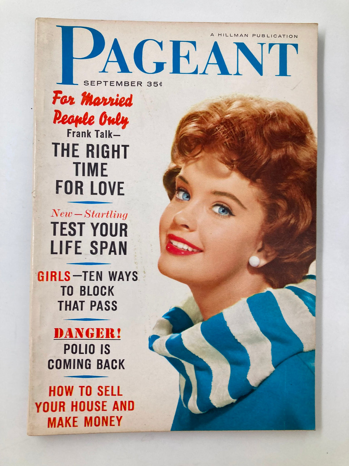 Cover of VTG Pageant Magazine September 1960 featuring a woman and the title 'For Married People Only' alongside articles on polio and personal relationships.