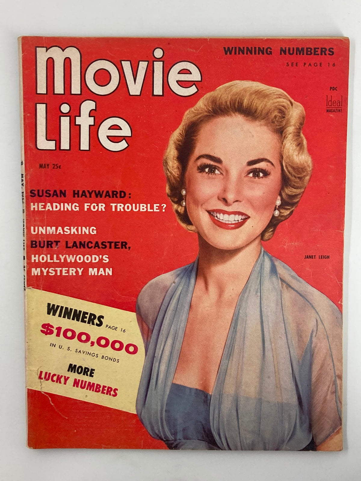 Vintage Movie Life Magazine May 1954 Janet Leigh in The Black Shield No Label
