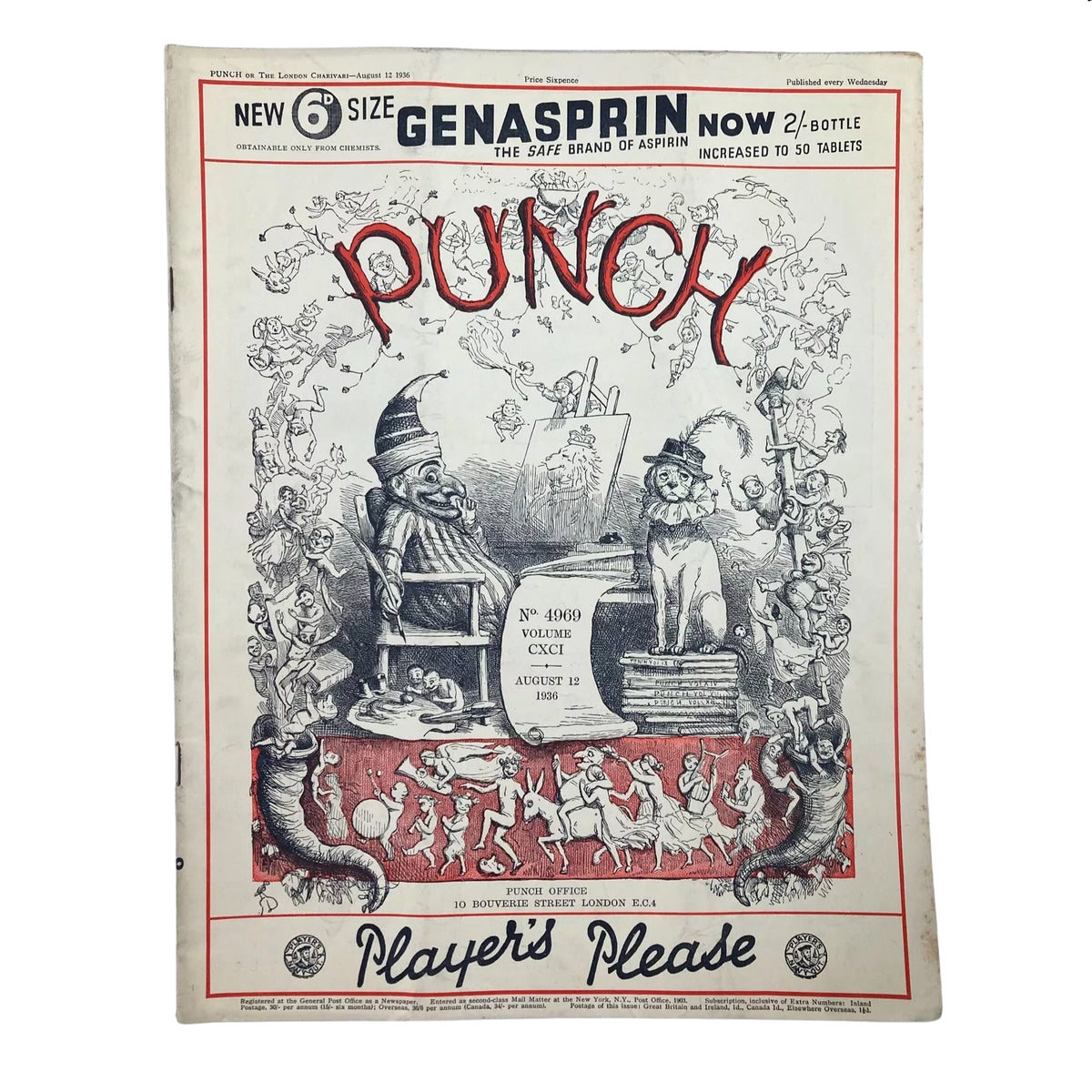 Lot of 7 Punch Magazine 1936 June, July and August WWII Cartoon & Humour