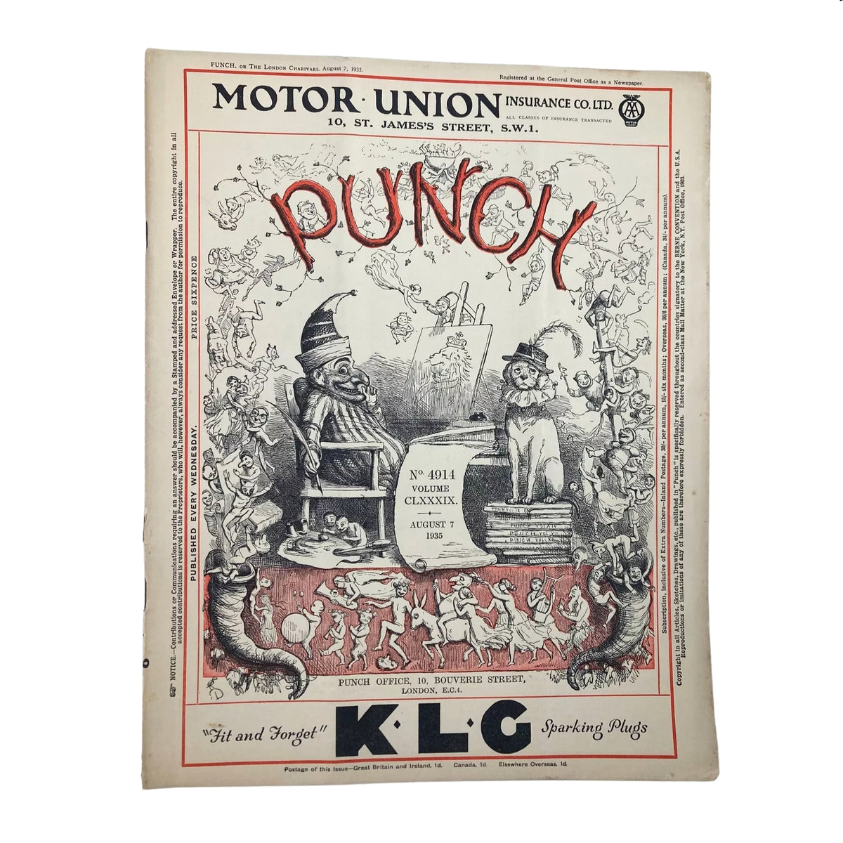 Lot of 4 Punch Magazine 1935 June, March and August WWII Cartoon & Humour