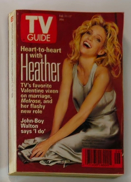 TV Guide Magazine February 11 1995 featuring Heather Locklear on the cover, showcasing her in a stylish outfit with a bright background and text discussing her role on Melrose Place.