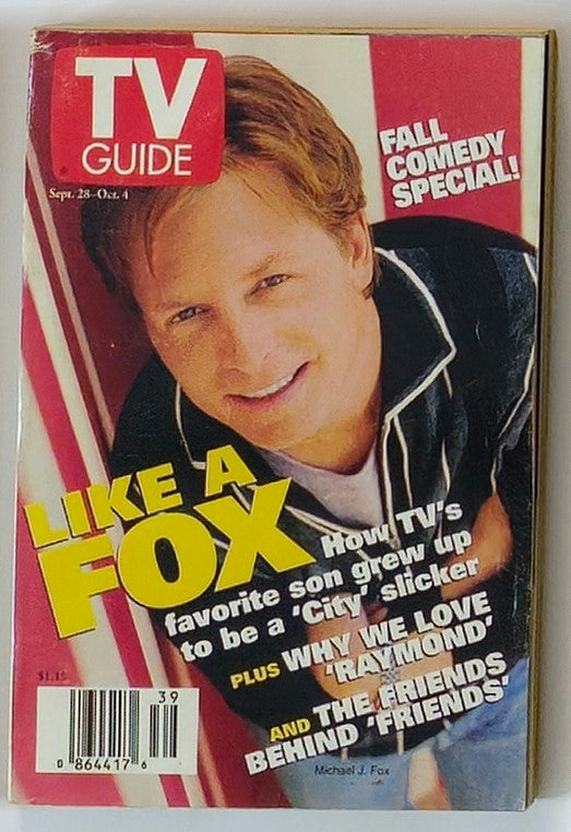 TV Guide Magazine September 28 1996 featuring Michael J. Fox on the cover, showcasing vintage television highlights and comedy specials.