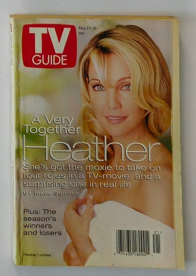 Cover of TV Guide Magazine May 25 1996 featuring Heather Locklear. The cover highlights her role in a TV movie and includes text about the season's winners and losers.