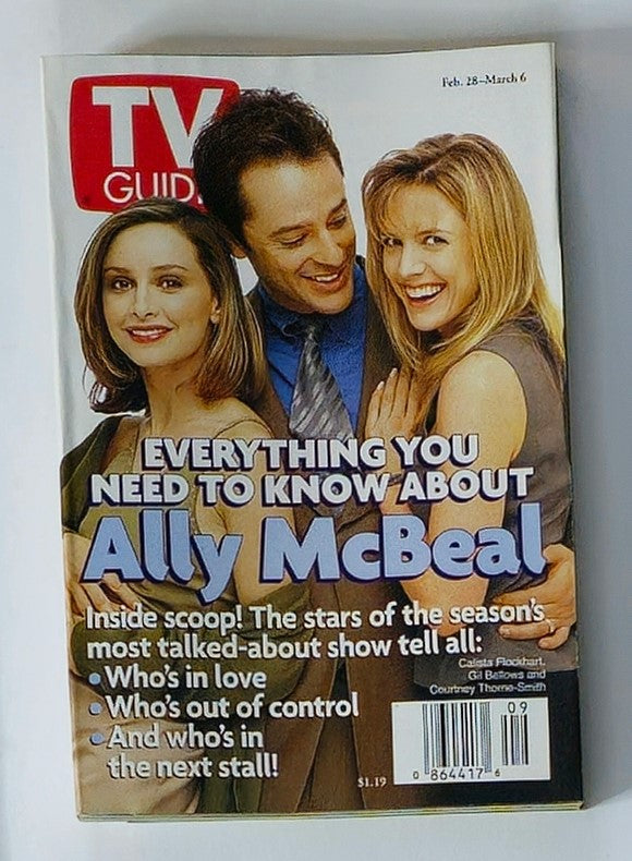 Cover of TV Guide Magazine February 28 1998 featuring Ally McBeal, showcasing the main characters with the headline 'Everything You Need to Know About Ally McBeal', highlighting insights about the show's cast and storyline.