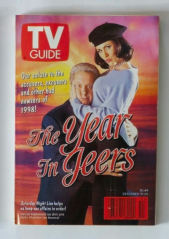 TV Guide Magazine December 19 1998 featuring Darrell Hammond on the cover, showcasing the theme 'The Year In Jeers' and highlighting notable moments in television for that year.