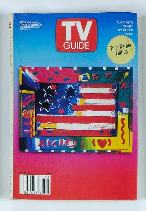 TV Guide Magazine December 22 2001 featuring Flag with Heart Rochester Edition, showcasing a colorful painted flag design by Peter Max.