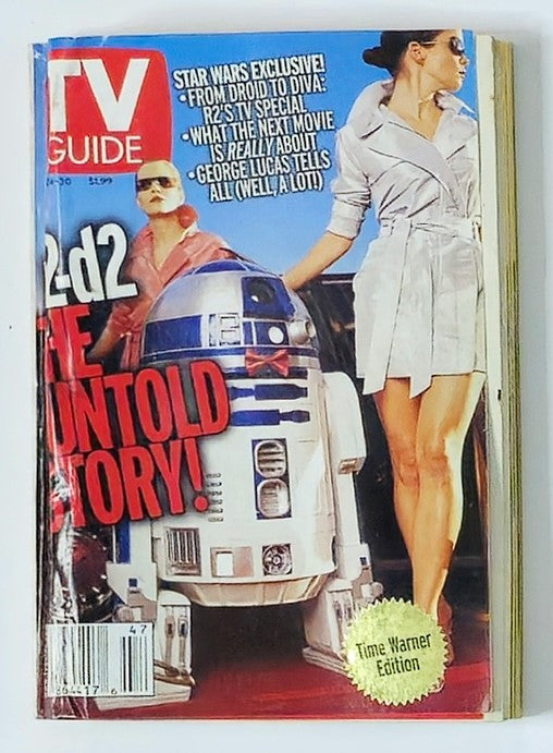 TV Guide Magazine November 24 2001 featuring R2-D2 in 'The Untold Story' on the cover, showcasing the iconic character from Star Wars alongside a model, highlighting vintage pop culture memorabilia.