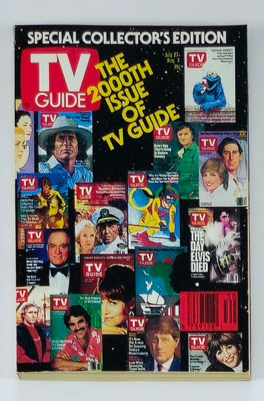 Cover of TV Guide Magazine July 27, 1991, marking the 2000th issue, featuring a collage of iconic TV show covers, highlighted as a special collector's edition.