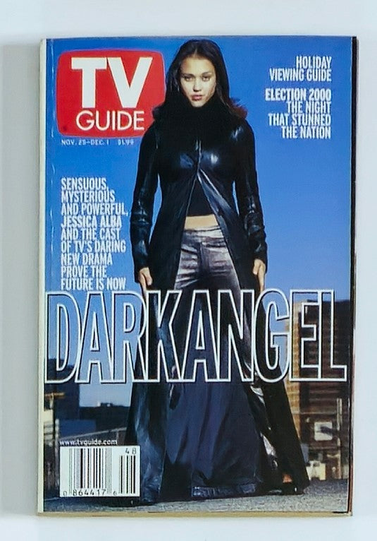 TV Guide Magazine cover from November 25, 2000 featuring Jessica Alba, showcasing her as Dark Angel, a striking portrayal that captures the essence of early 2000s entertainment culture.