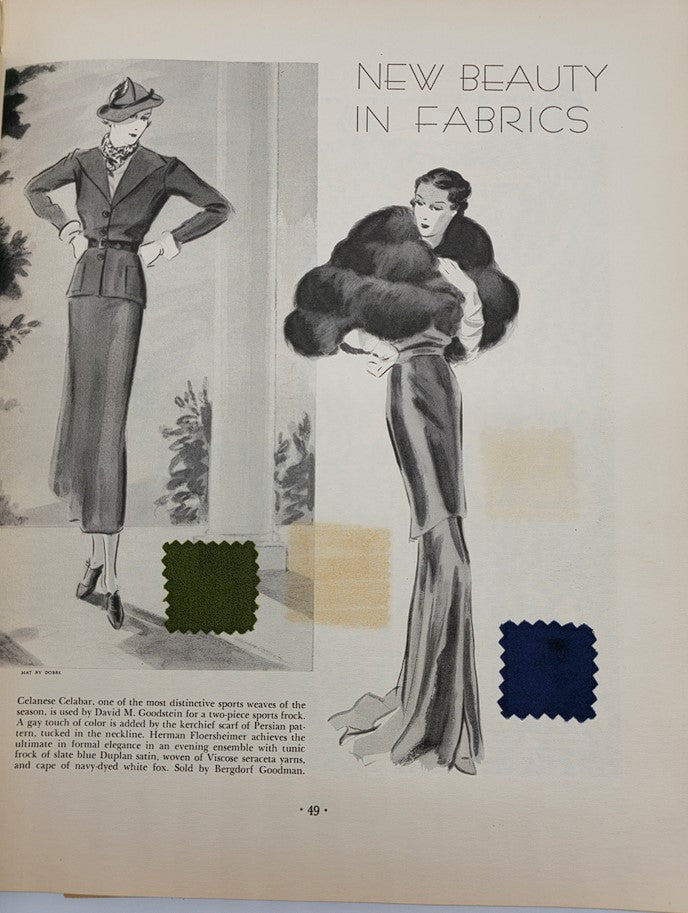 VTG Fashions Art Magazine Winter 1935 Vol 1 No. 2 showcasing elegant outfits and new fabric styles, highlighting 1930s fashion trends.