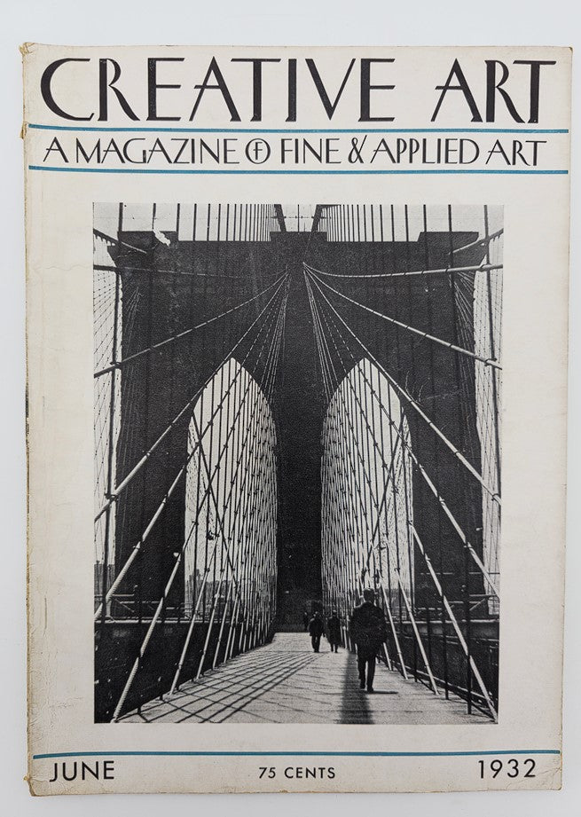 Cover of VTG Creative Art Magazine June 1932 featuring a striking photograph of the Brooklyn Bridge, showcasing early 20th century art and architecture.