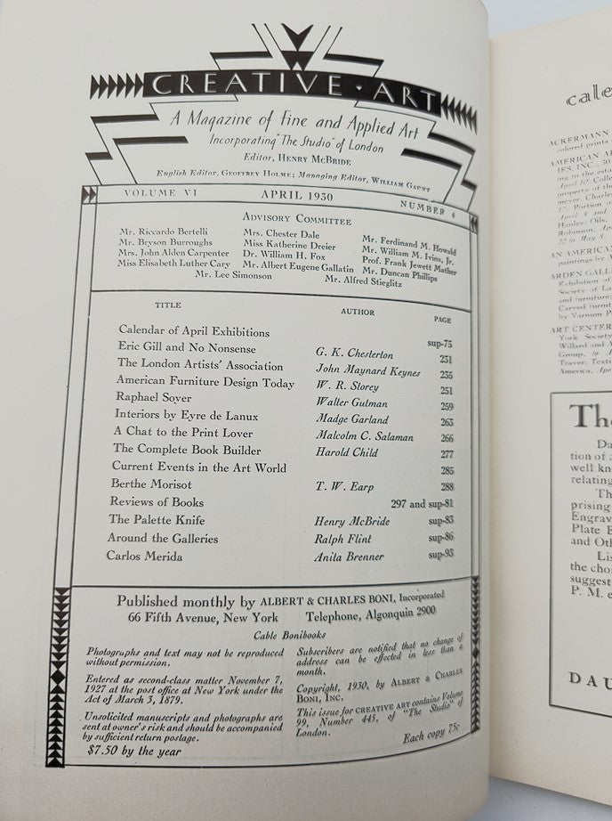 Vintage Creative Art Magazine April 1930 A Chat to the Print Lover