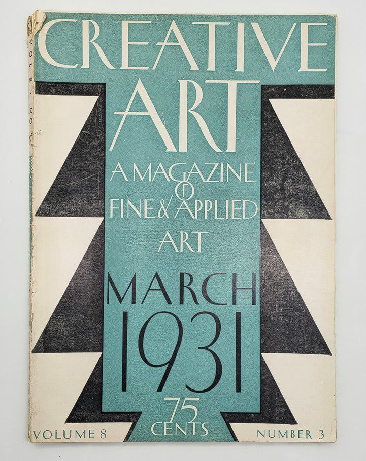 Cover of VTG Creative Art Magazine March 1931 featuring Art Deco design with bold typography and geometric shapes.