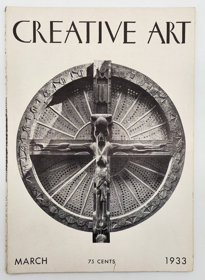 Cover of VTG Creative Art Magazine March 1933 showcasing the Sun-wheel and Crucified Wotan theme.